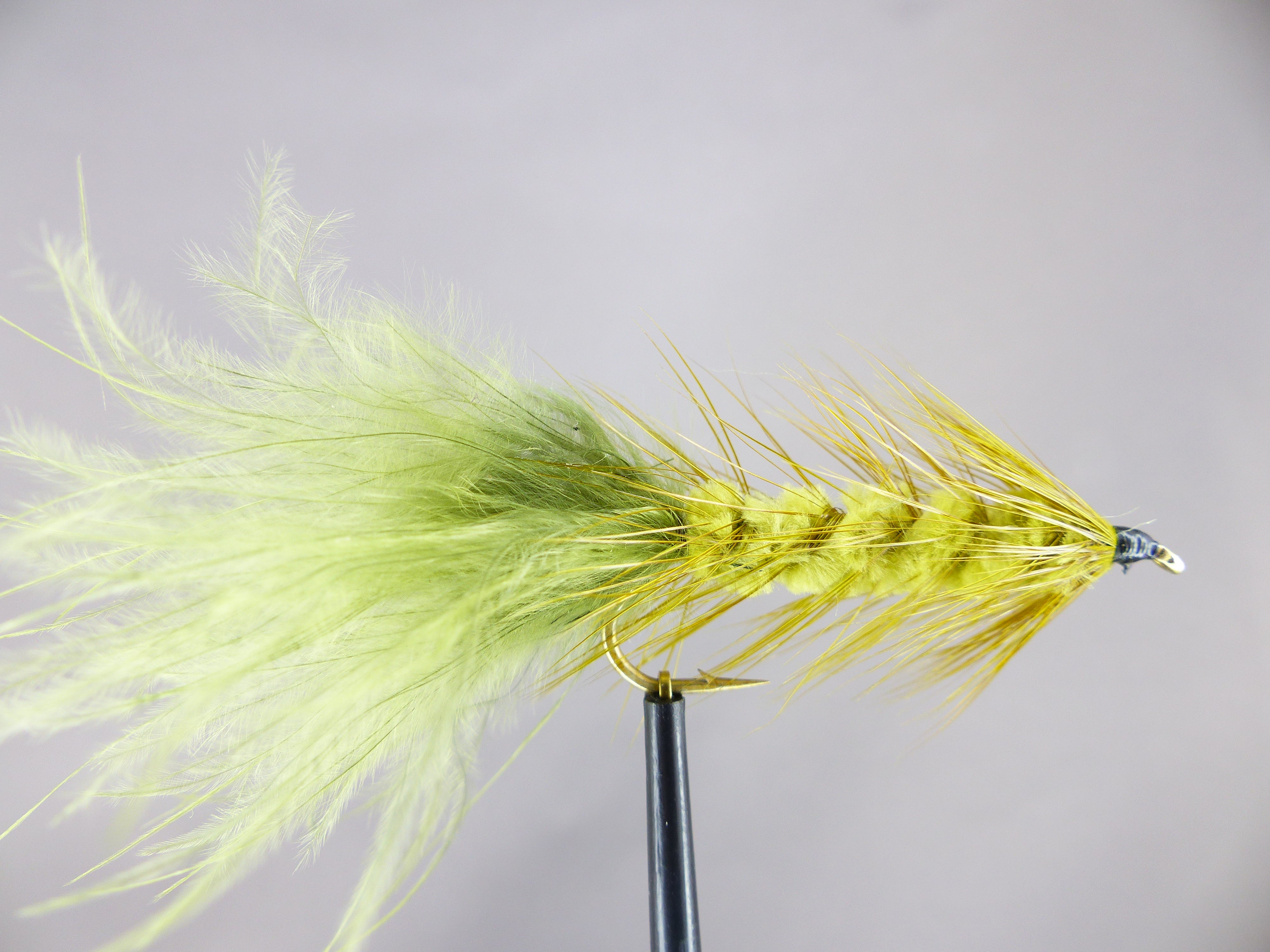 Lot De 10 Mouches Wooly Bugger Olive à Bille Orange - Tailles