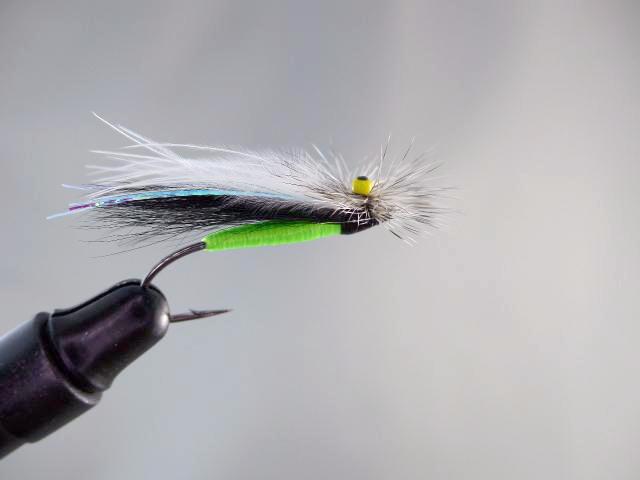 Mouche à Saumon Ancienne Aux Yeux Intestinaux - Taille 8/0, Vintage, Pêche à La Mouche