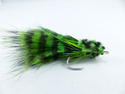 Barred marabou toad chartreuse/noir